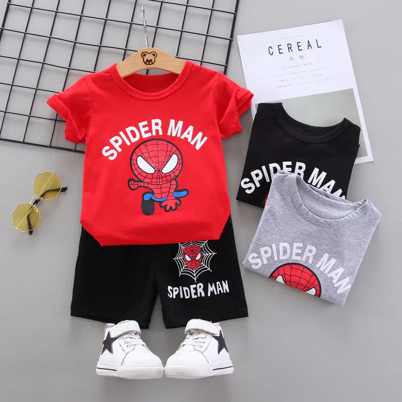 Korean Style Kids Spiderman Two-Piece Set for Boys