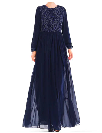 Elegant Lace Sequin Maxi Dress