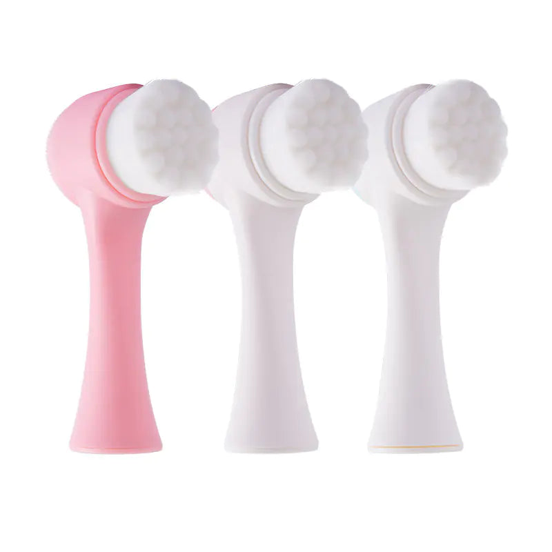 3D Dual-Sided Soft Silicone Facial Cleansing Brush