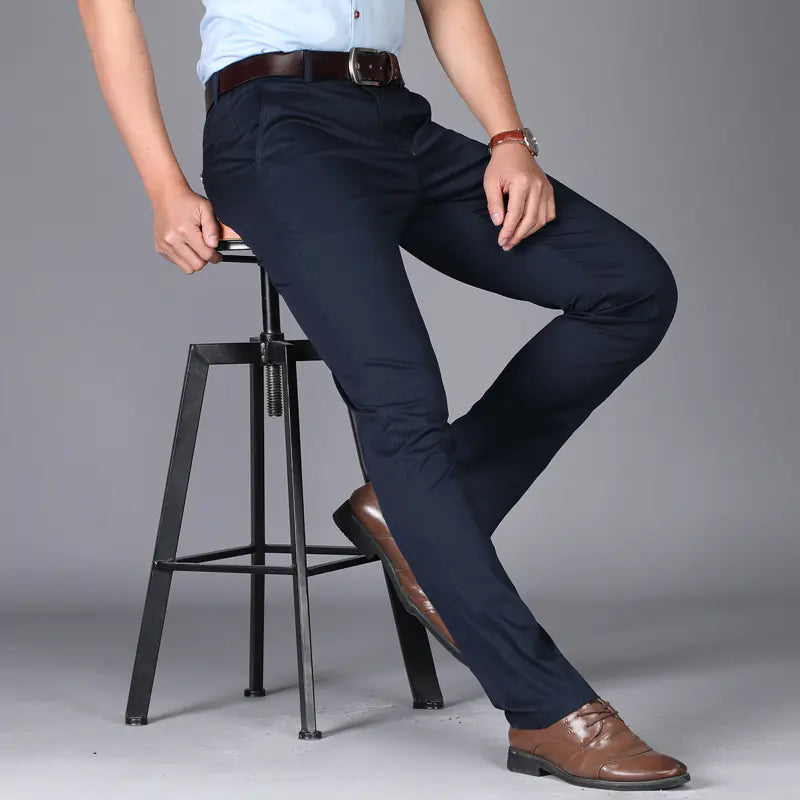 Men's Casual Summer Pants - Slim Fit Stretch Cotton