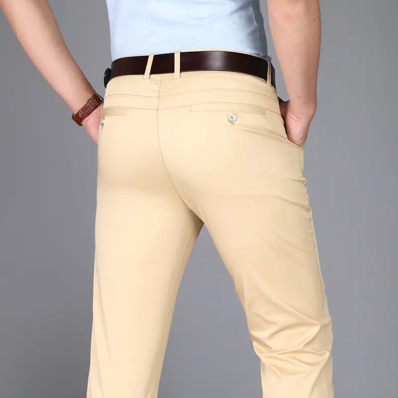 Men's Casual Summer Pants - Slim Fit Stretch Cotton