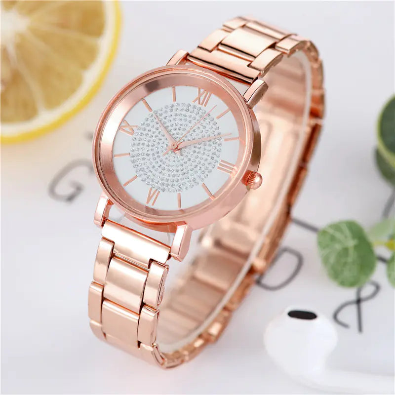 Starry Sky Quartz Watch for Women with Steel Band