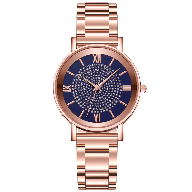 Starry Sky Quartz Watch for Women with Steel Band