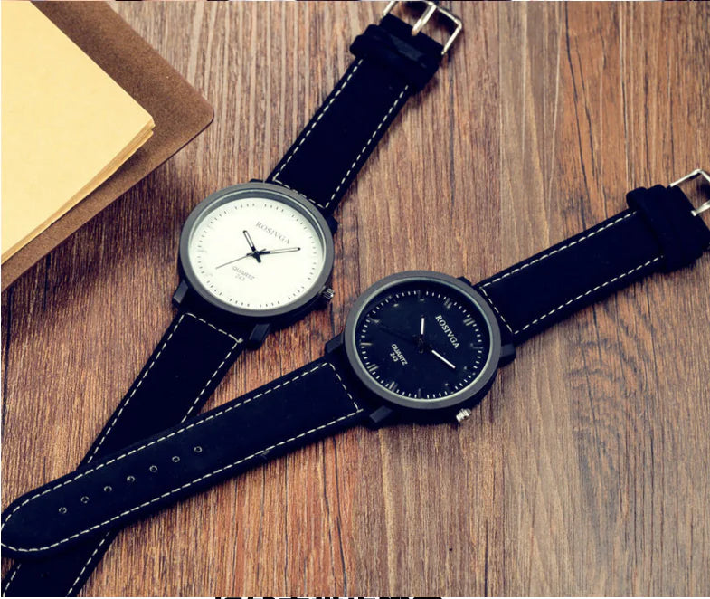 Korean Style Sanded Leather Couple Watches (Unisex)