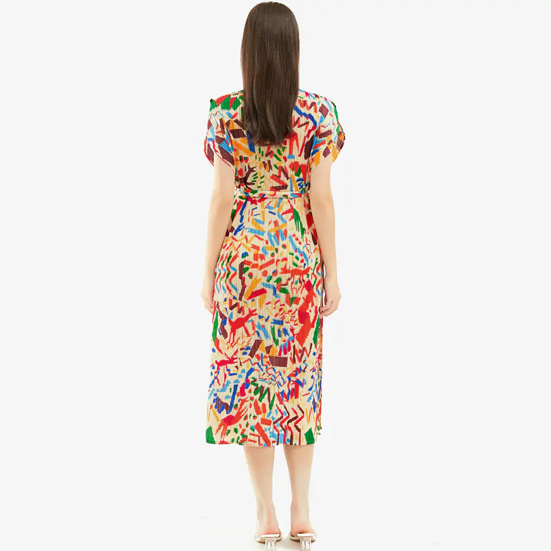 Printed Mid-Length Dress for Women