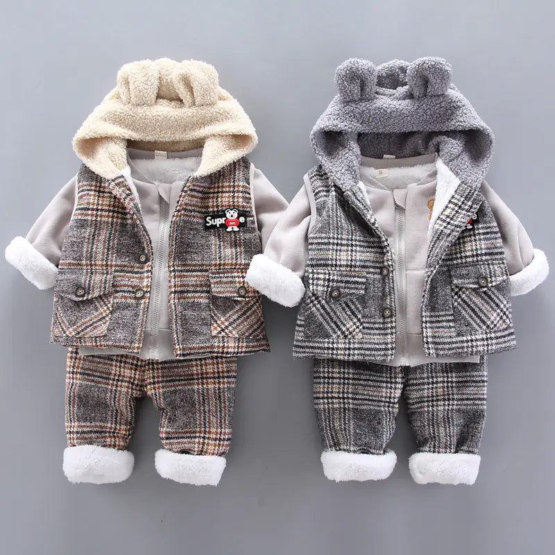 Winter Korean Style Baby Boys' Cartoon 3-Piece Set