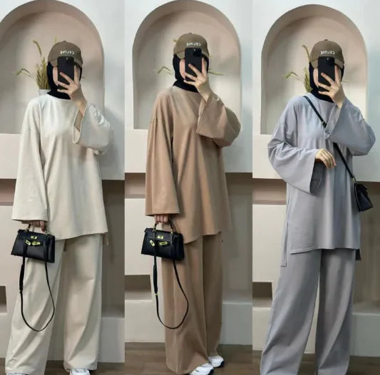 Loose Solid Color Two-Piece Set