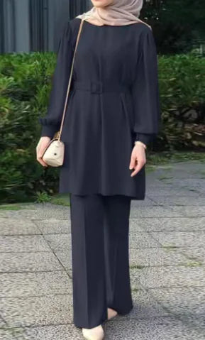 Plus Size Two-Piece Arabic Muslim Women's Outfit