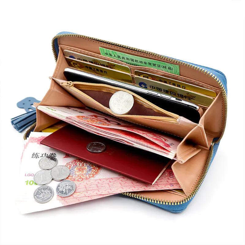 Women's Long Zipper Clutch Wallet with Multi-card Slots