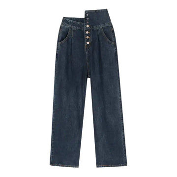 High-Waisted Wide-Leg Loose Straight-Leg Pants