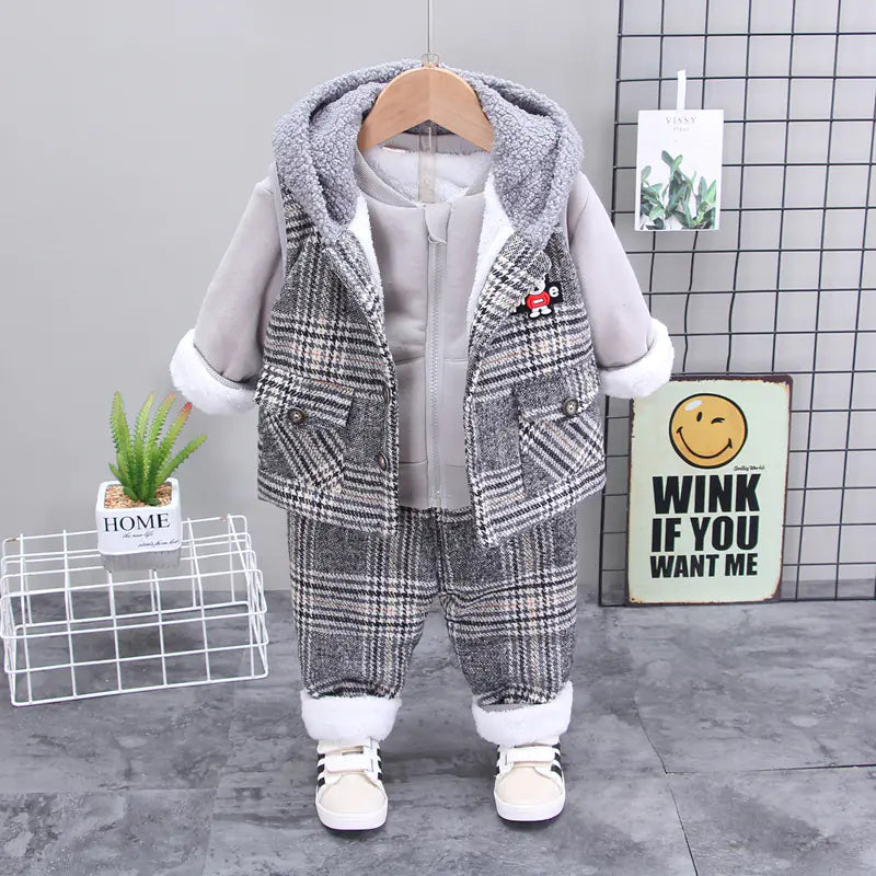 Winter Korean Style Baby Boys' Cartoon 3-Piece Set