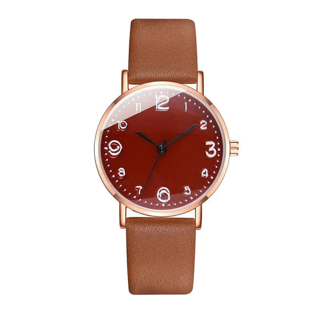 Ultra-thin Multicolor Dial Women's Watch in Korean Style