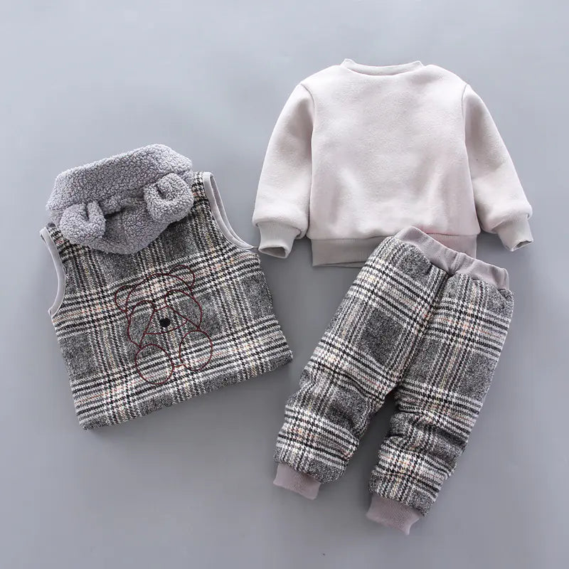 Winter Korean Style Baby Boys' Cartoon 3-Piece Set