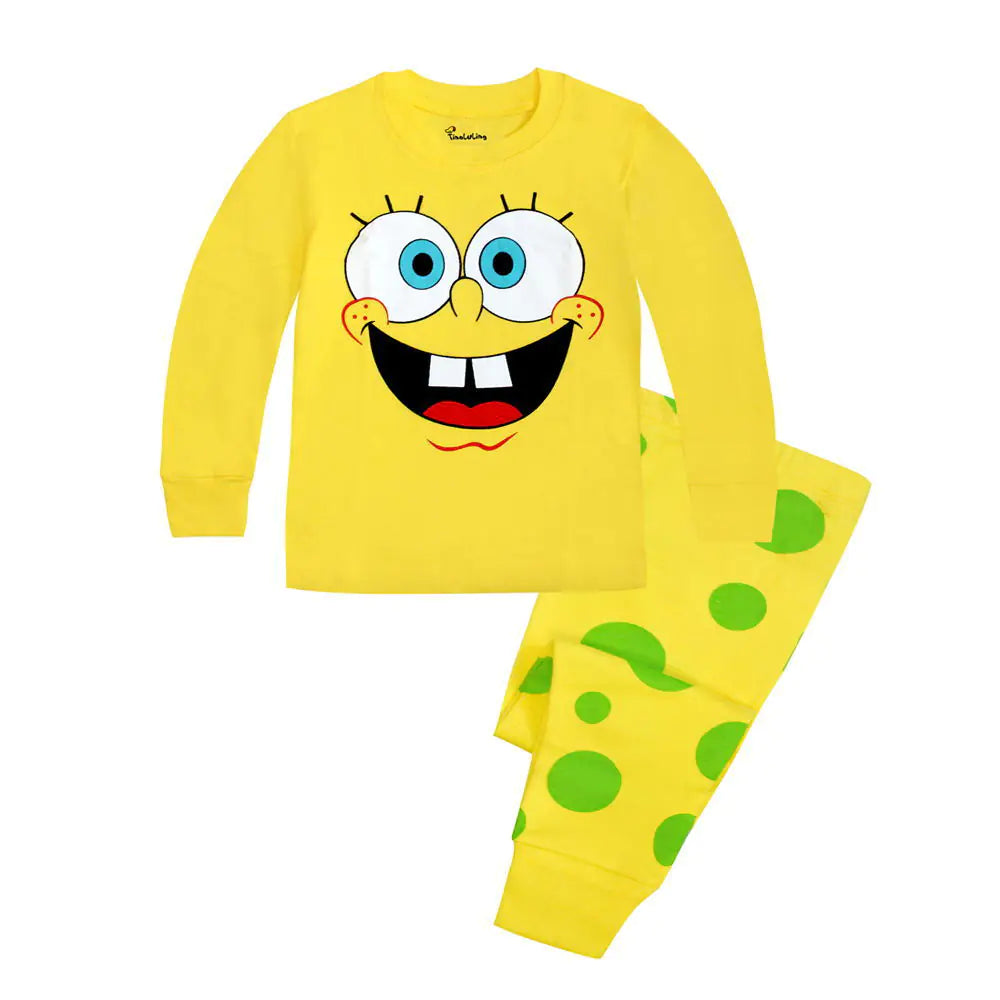 SpongeBob Kids' Cotton Pajamas with Print Design