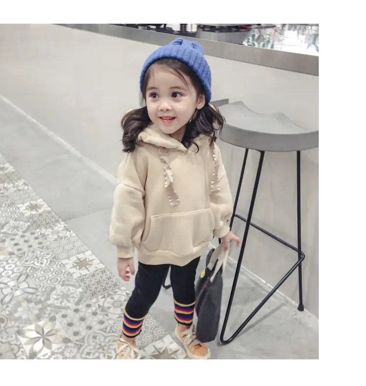 Floral Hooded Fleece Sweater for Girls
