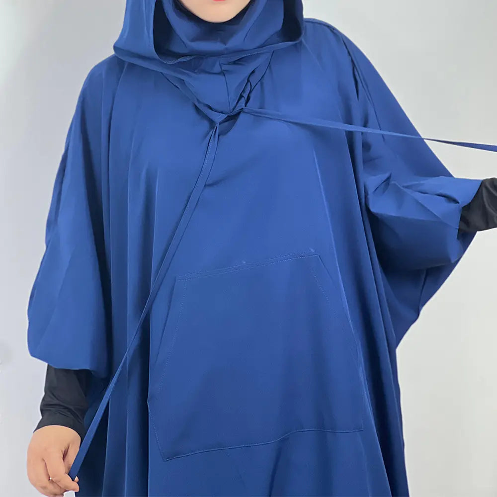 Muslim Women's Loose Solid Color Two-Piece Set with Hijab