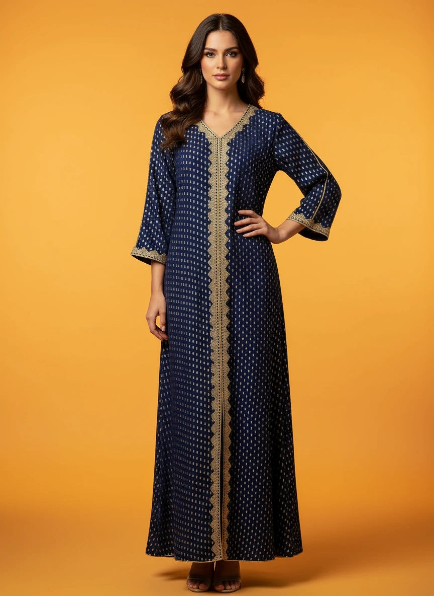 Summer Bronzing Dubai Gown for Muslim Women