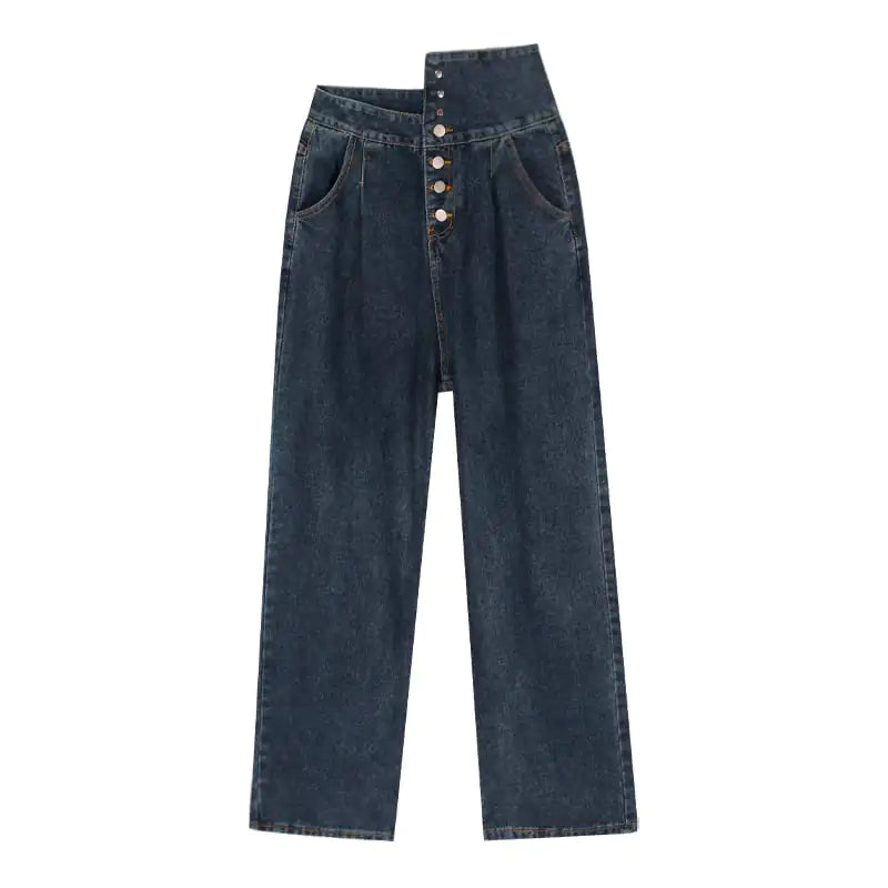 High-Waisted Wide-Leg Loose Straight-Leg Pants