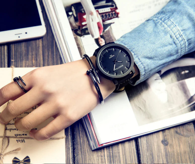 Korean Style Sanded Leather Couple Watches (Unisex)