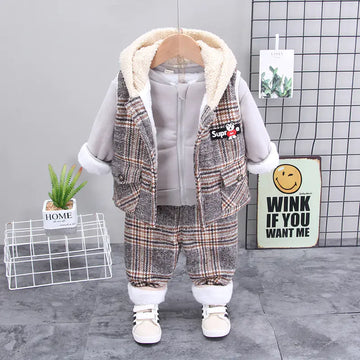 Winter Korean Style Baby Boys' Cartoon 3-Piece Set
