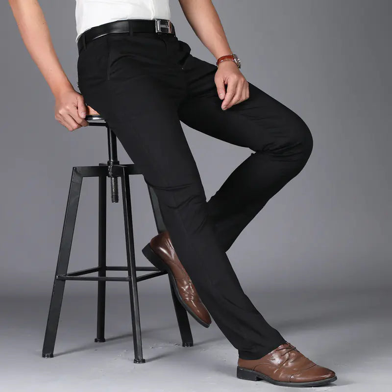 Men's Casual Summer Pants - Slim Fit Stretch Cotton