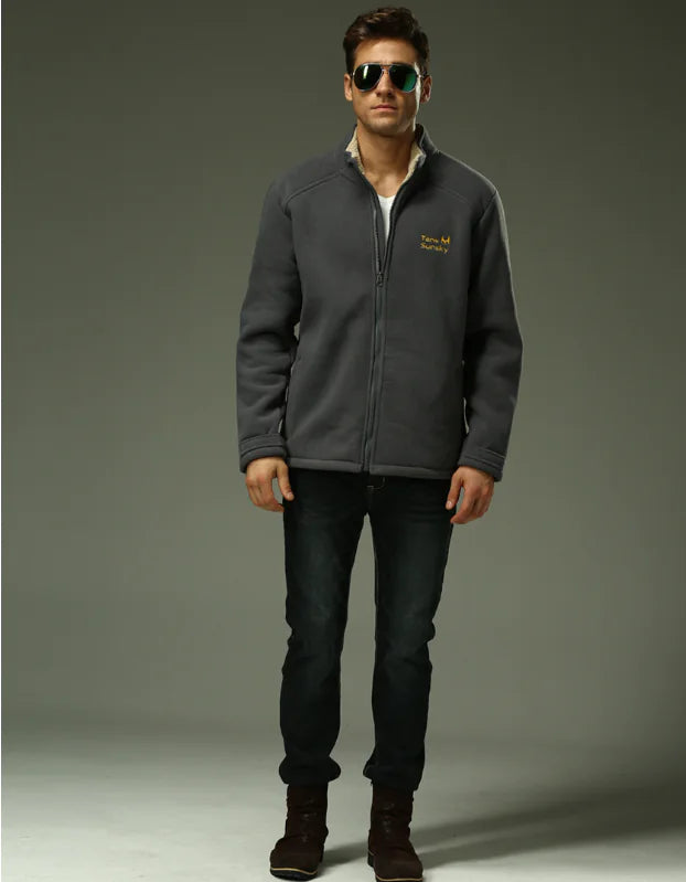 Men's Thick Fleece Jacket for Fall and Winter
