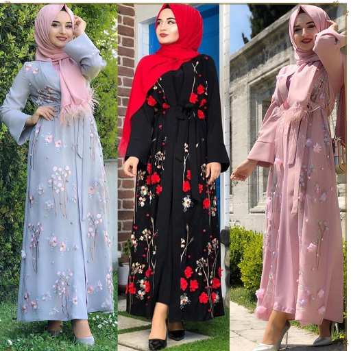 Middle Eastern Arab Dresses with Elegant Embroidery (One Set)