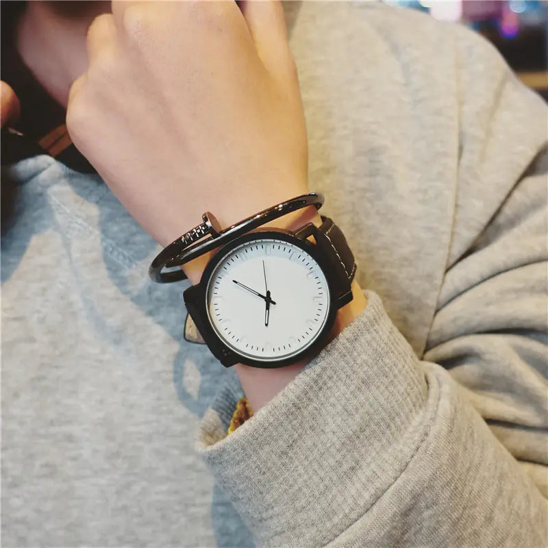 Korean Style Sanded Leather Couple Watches (Unisex)