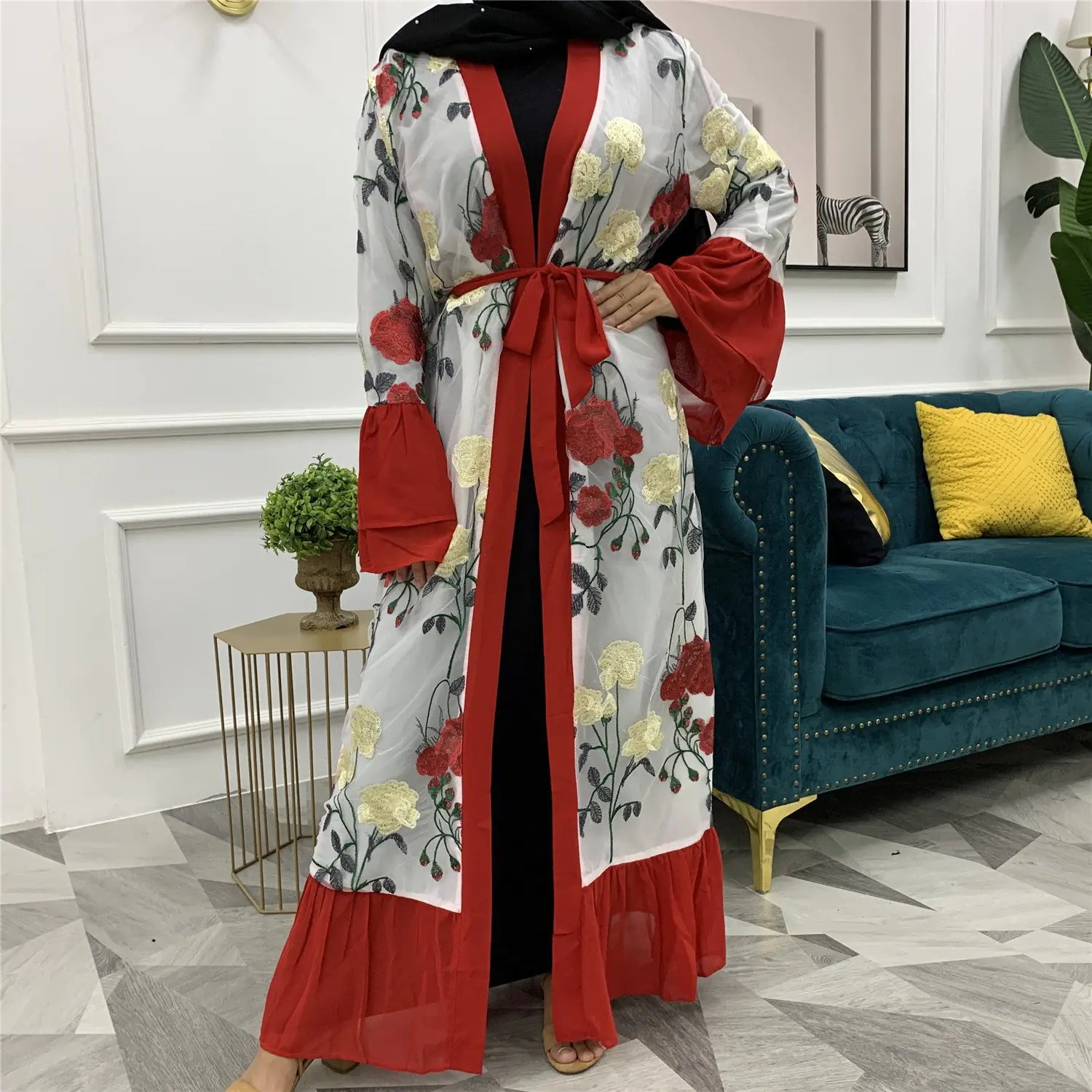 Eastern Embroidered Patch Cardigan