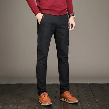 Men's Casual Stretch Pants - Slim Fit Cotton-Linen