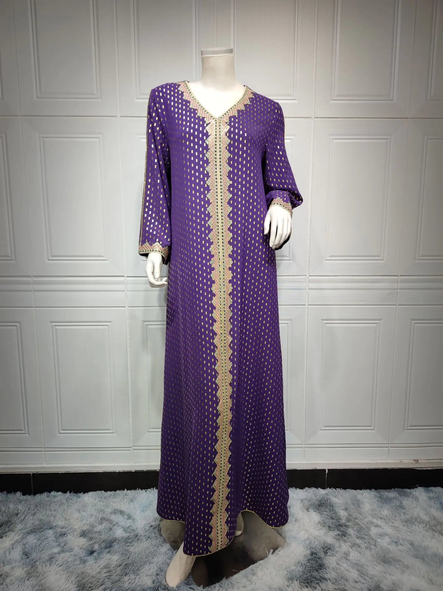 Summer Bronzing Dubai Gown for Muslim Women