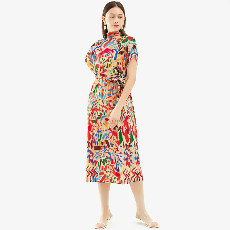 Printed Mid-Length Dress for Women