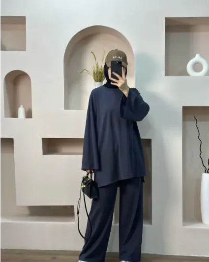 Loose Solid Color Two-Piece Set