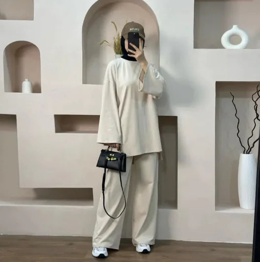 Loose Solid Color Two-Piece Set