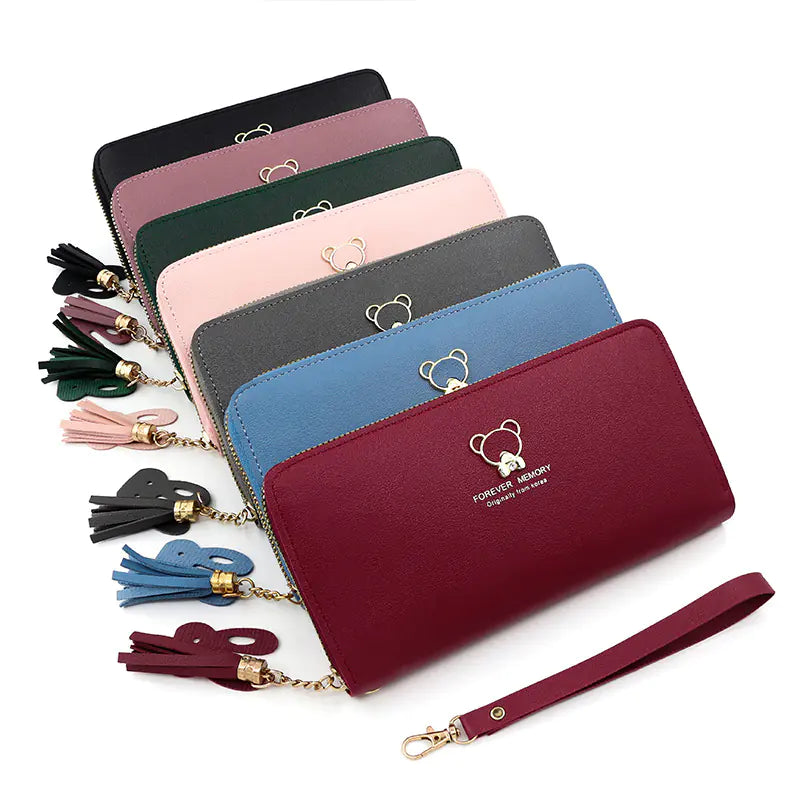 Women's Long Zipper Clutch Wallet with Multi-card Slots
