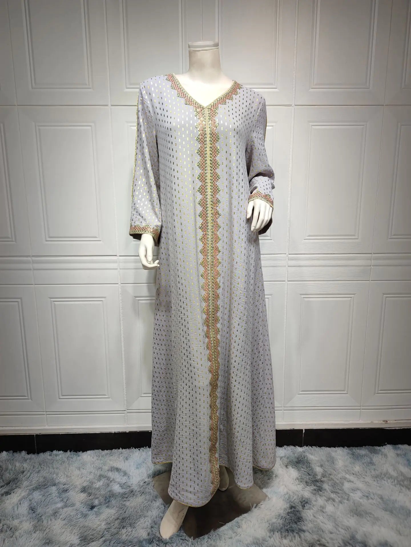 Summer Bronzing Dubai Gown for Muslim Women