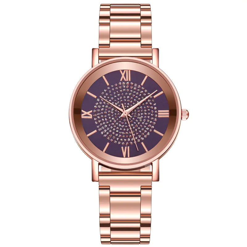 Starry Sky Quartz Watch for Women with Steel Band