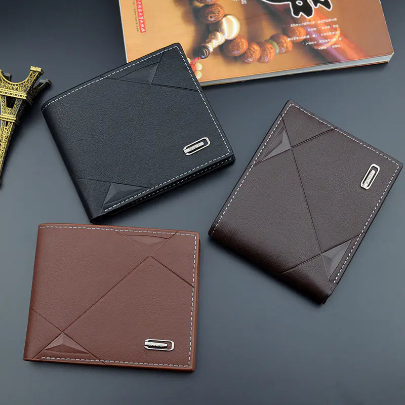 Slim Men's Wallet with Zipper Coin Pocket and Card Holder
