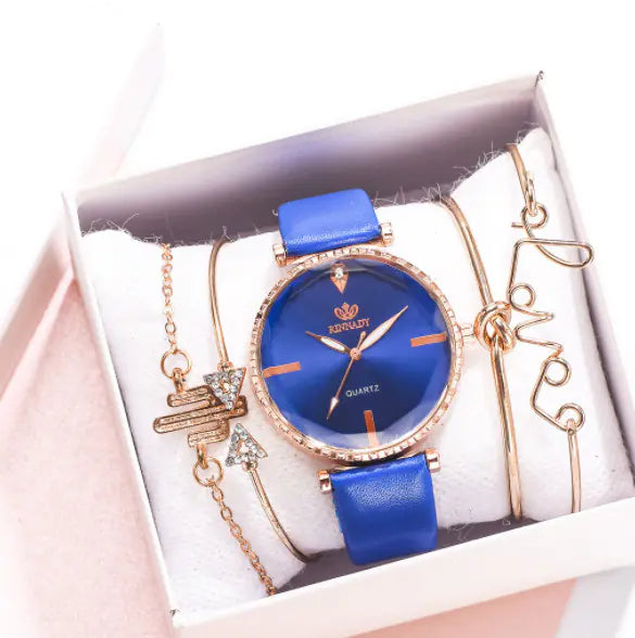 Women's Rhinestone Quartz Watch with Water Drop Dial
