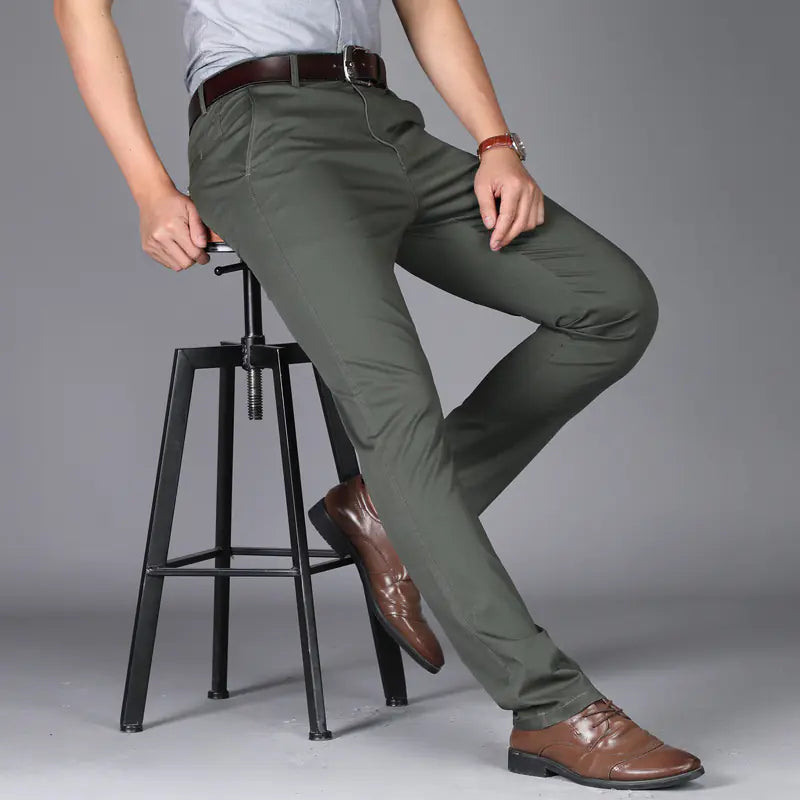 Men's Casual Summer Pants - Slim Fit Stretch Cotton