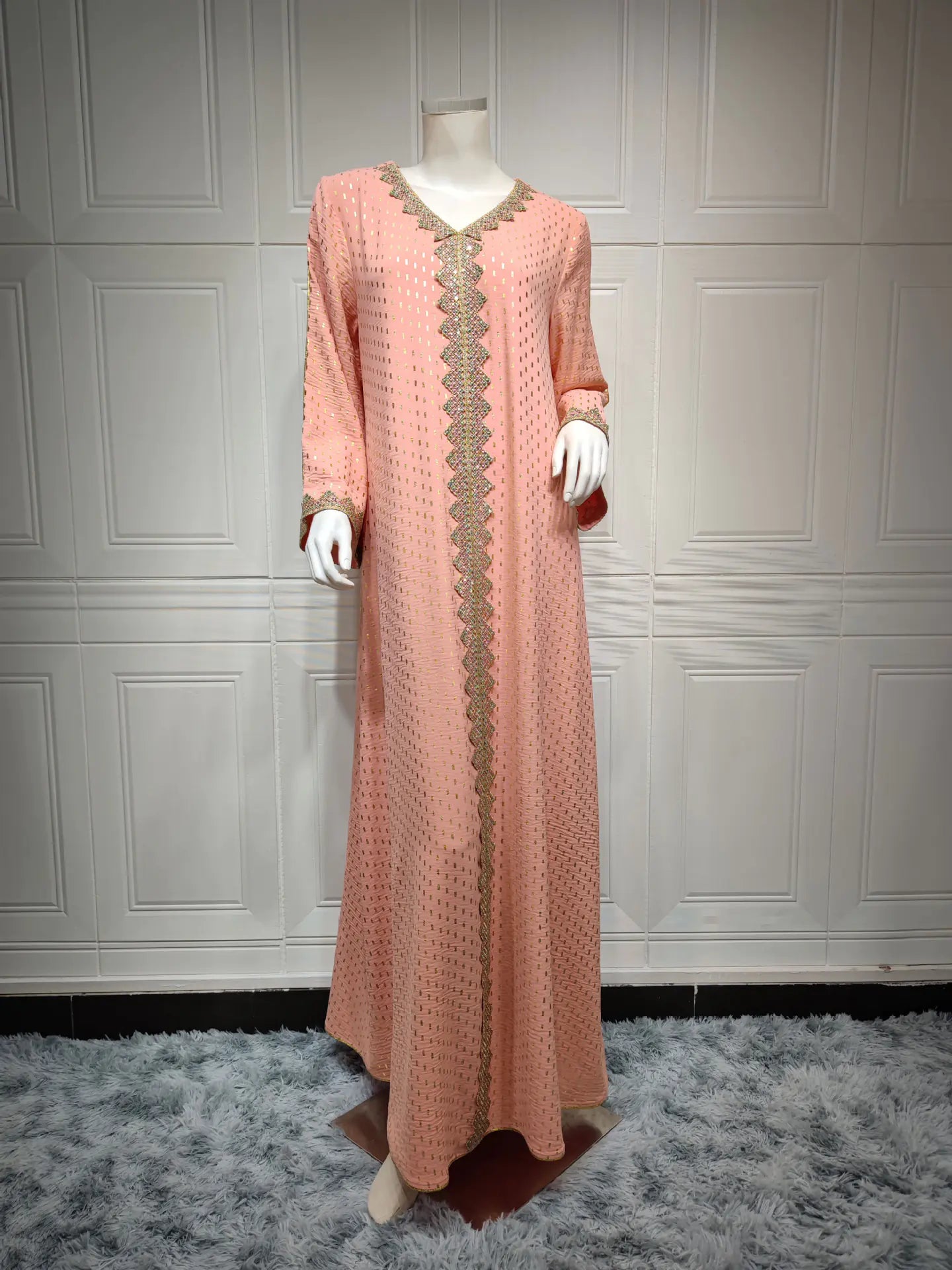 Summer Bronzing Dubai Gown for Muslim Women
