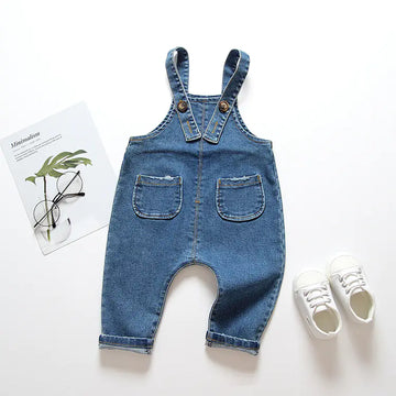 Korean Style Kids' Denim Overalls for Boys and Girls