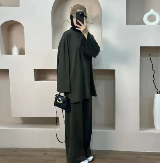 Loose Solid Color Two-Piece Set