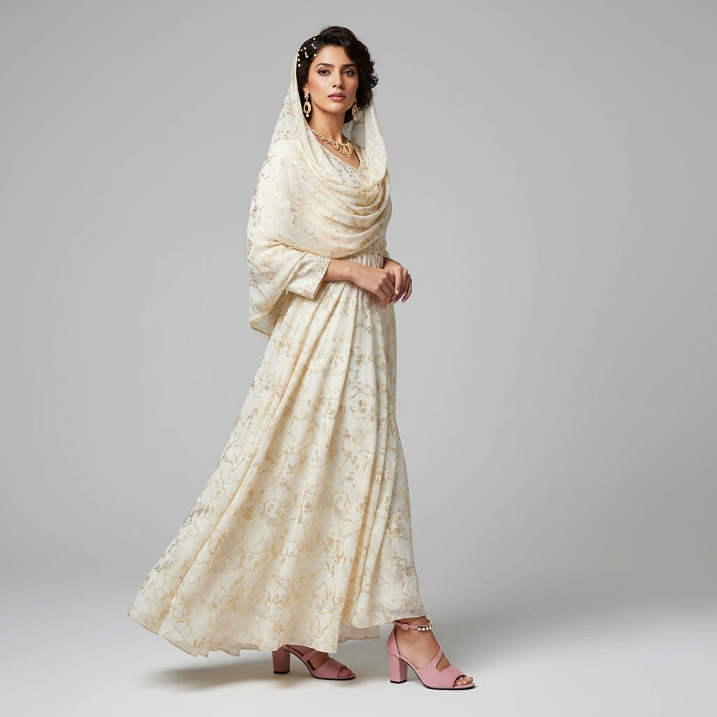 Pink sandal with block heel on a white background