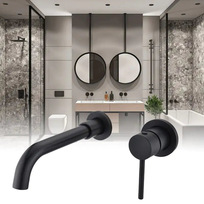 Black Frosted Concealed Basin Recessed Faucet