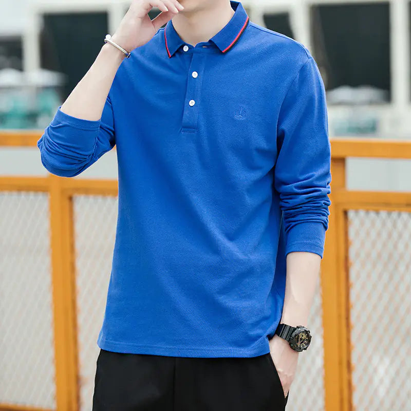 Slim Fit Long Sleeve Polo Shirt