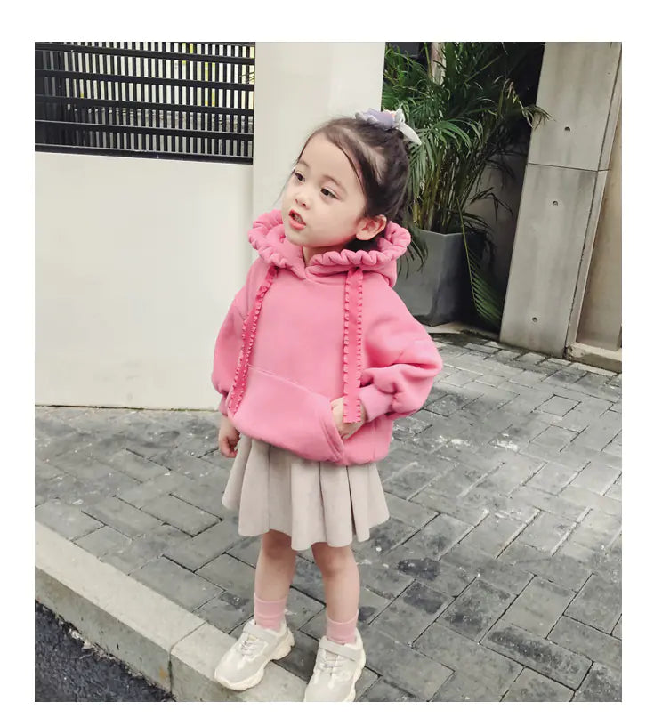 Floral Hooded Fleece Sweater for Girls