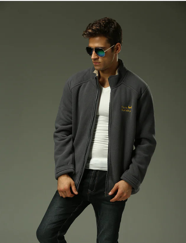 Men's Thick Fleece Jacket for Fall and Winter