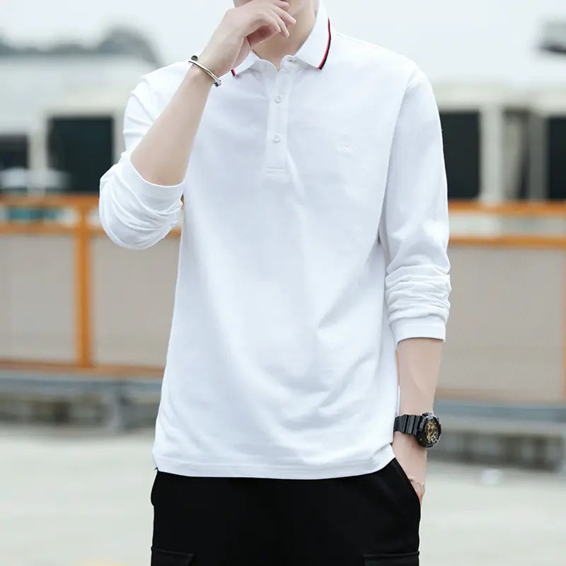 Slim Fit Long Sleeve Polo Shirt
