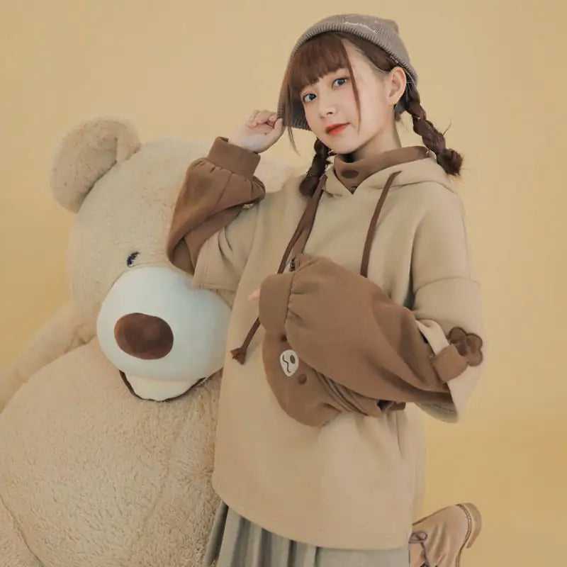 Korean Style Loose Hooded Pullover for Students